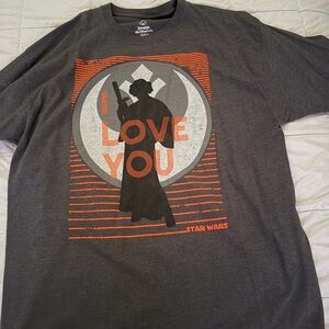 Star Wars Dark Gray 'I Love You' Graphic Tee